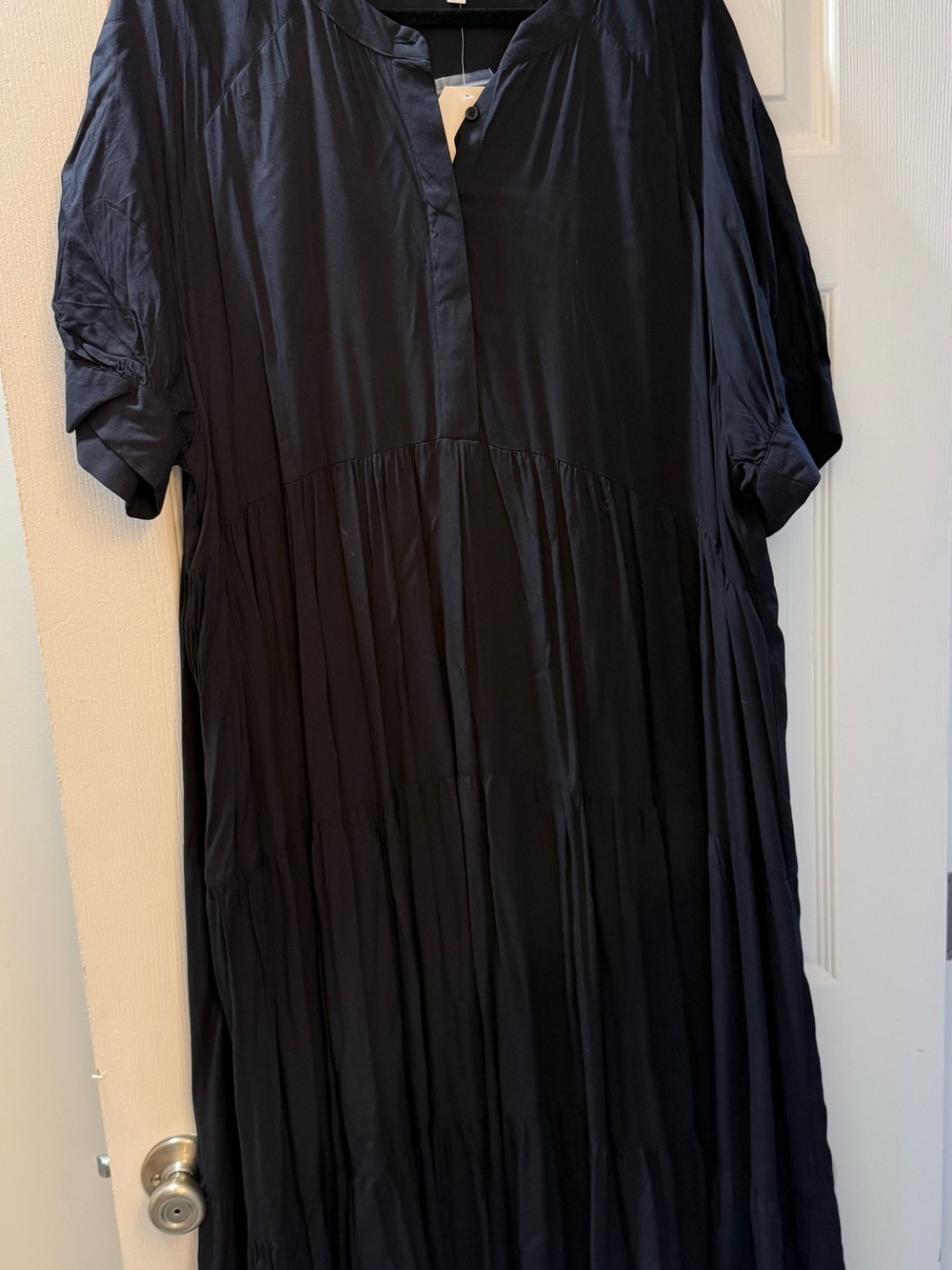 Black Tiered Midi Dress Short Sleeve 3x, NWT